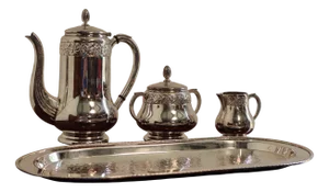 Art Nouveau Silver-Plated Tea and Coffee Service, 1950s, Set of 4