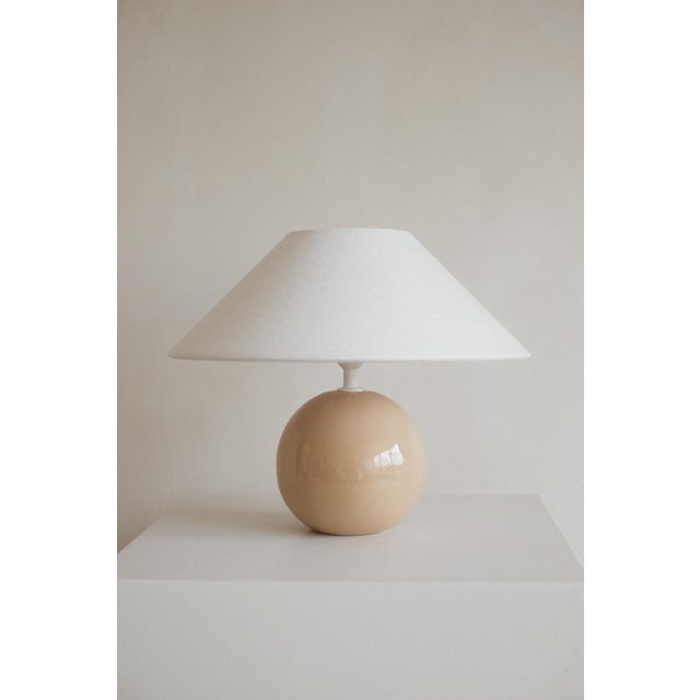 Textile Small Ceramic Table Lamp For Sale - Image 7 of 7