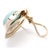 Vintage Large Turquoise Oval Stud Earrings, 14k Yellow Gold, Length 1 Inch, Pair For Sale - Image 4 of 5