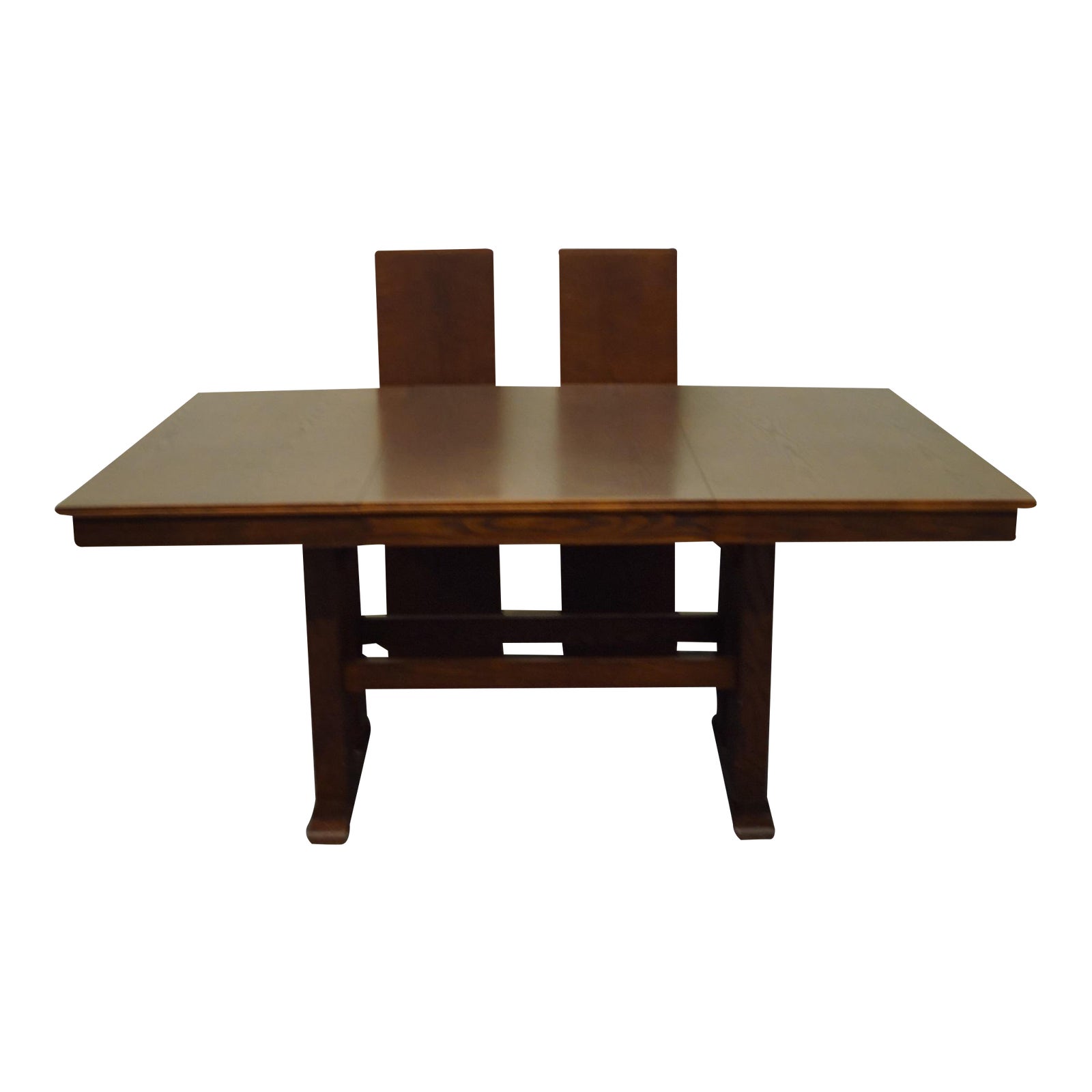 Arcese Furniture Solid Oak Mission Shaker Style 89" Trestle Dining