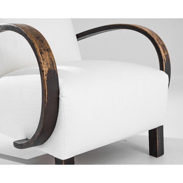 Jindrich Halabala 1930s Czech Wooden Armchair by J. Halabala For Sale - Image 4 of 4