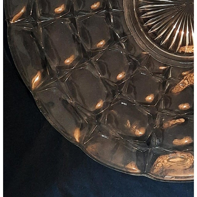 American Vintage Fostoria American Serving Plate Torte Cake Platter Clear Glass 14" For Sale - Image 3 of 4