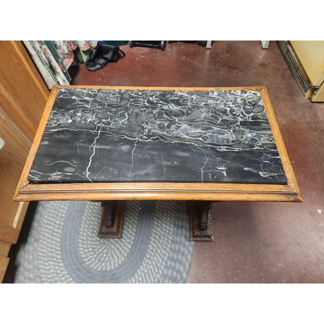 Wood Late 19th Century Italianate Walnut and Black Marble Side Table For Sale - Image 7 of 8