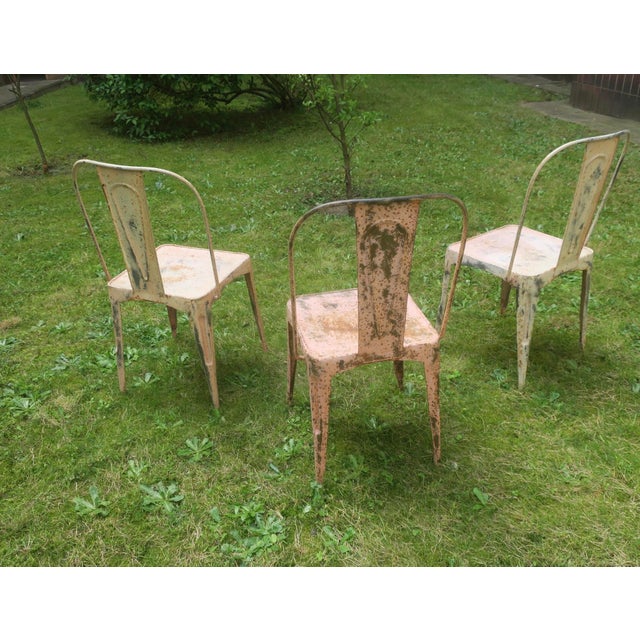 Art Nouveau Bistro Garden Chairs from Tolix, Set of 3 For Sale - Image 10 of 11