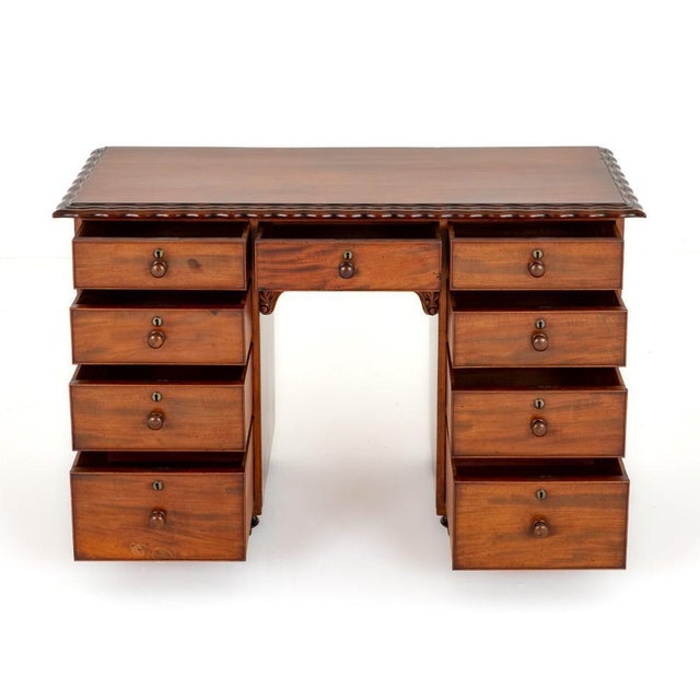 Victorian Pedestal Desk in Mahogany, 1850s For Sale - Image 5 of 9