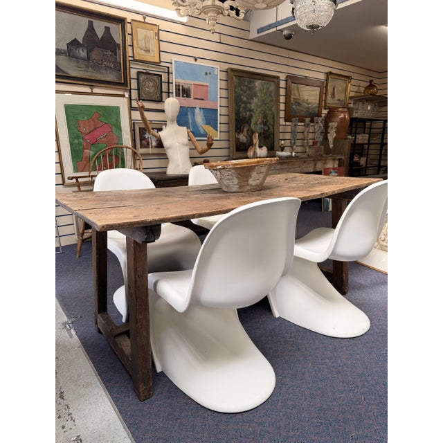Brown English Kitchen Prep Table in Pine For Sale - Image 8 of 9