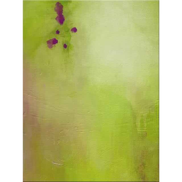 FORTUITOUS IN CHARTREUSE is a modern abstract art PRINT. Limited edition print run. On stretched canvas and ready to hang....