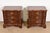 A beautiful pair of Georgian or Chippendale style three-drawer nightstands or bachelor chests By Harden Furniture USA,...