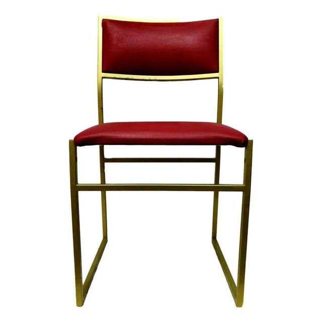 1970s Mid-Century Burgundy Dining Chair, 1970s For Sale - Image 5 of 6