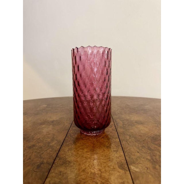 Antique Cranberry Glasses in Red, 1860, Set of 7 For Sale - Image 3 of 7