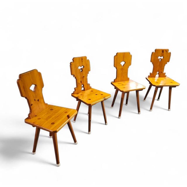Tyrolean Folk Pine Chairs, 1970, Set of 4 For Sale - Image 17 of 17