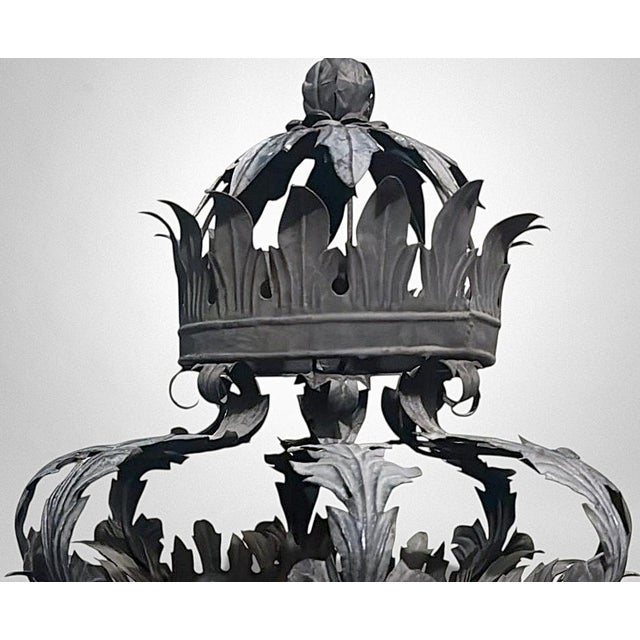 Florentine Renaissance Style Italian Wrought Iron Lantern For Sale - Image 9 of 18