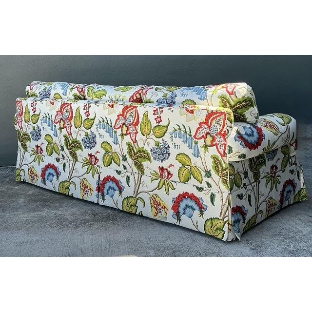 Vintage Custom Sofa in Schumacher Classic “Tree of Life” For Sale - Image 9 of 12