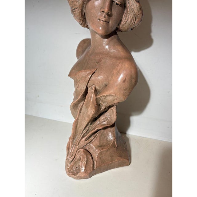 Art Nouveau Bust of Woman, 1890s-1910s For Sale - Image 5 of 10