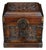 Vintage Rosewood Official Cabinet Jewelry Box, Hand Carved Kylin With Brass Hardware For Sale