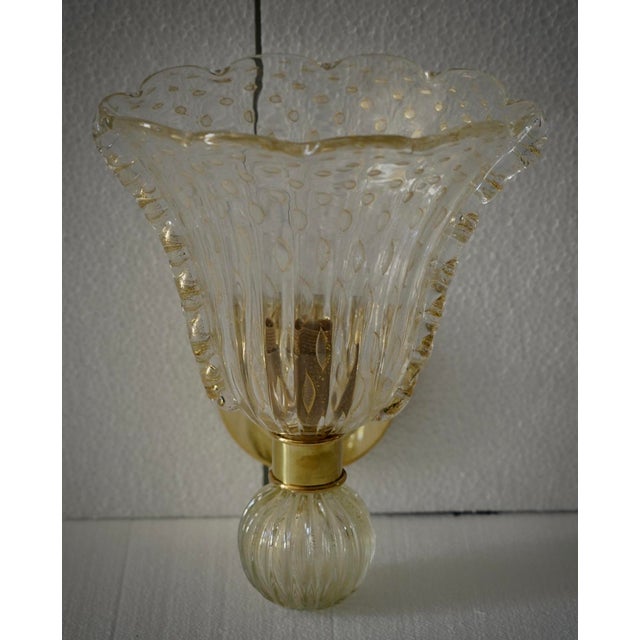 Murano Art Glass and Brass Wall Light, 2000s For Sale - Image 4 of 9