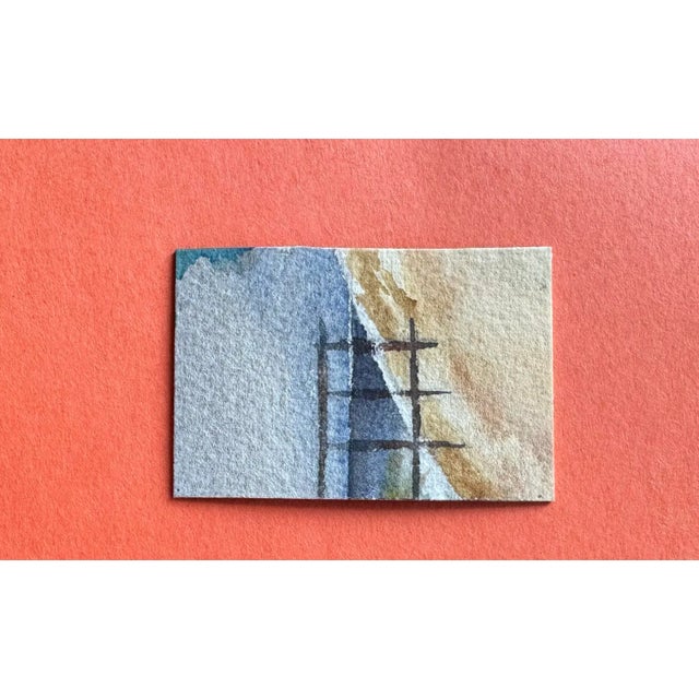 Coastal Original Watercolor Miniature “Peaceful Shore” For Sale - Image 3 of 3