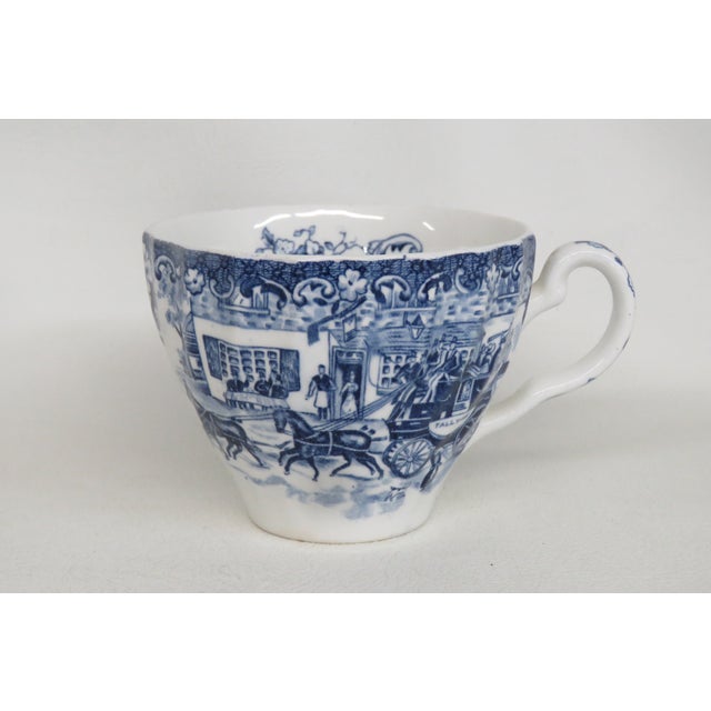 Late 20th Century Johnson Brothers Coaching Scenes Cup Saucer 3pc Made in England Ironstone 4804b For Sale - Image 17 of 18