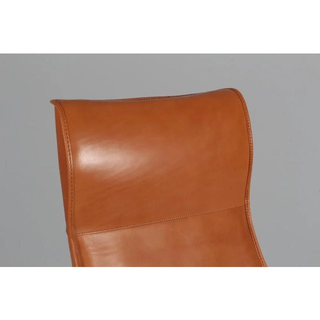 Saddle Leather Lounge Chair by Umberto Asnago for Giorgetti For Sale - Image 3 of 10