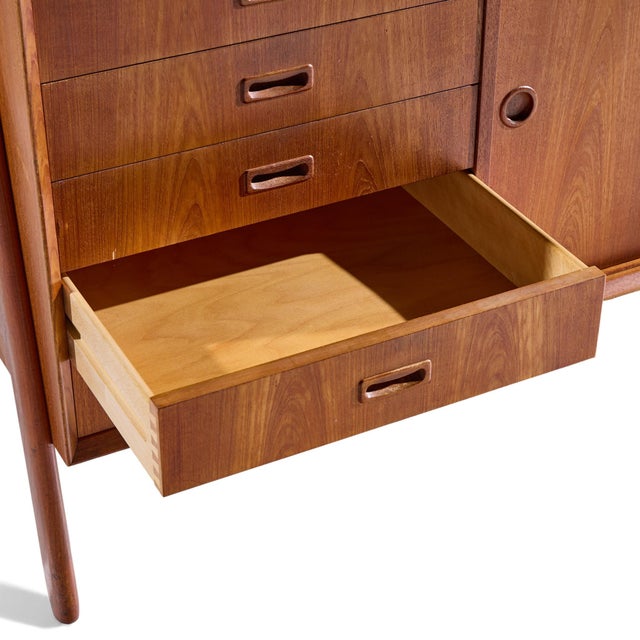 Gunni Omann for Omann Jun Model 3 Mid Century Danish Teak Credenza and Hutch For Sale - Image 11 of 12