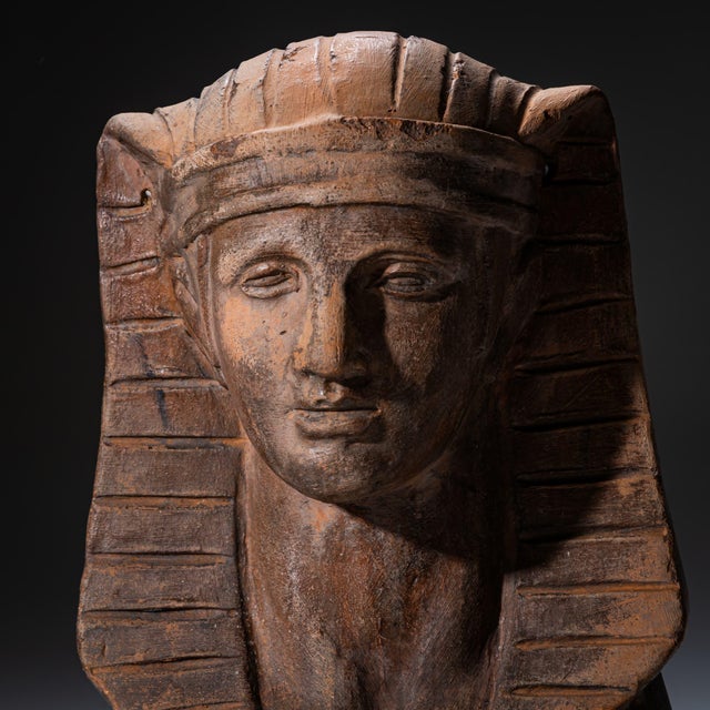 Terracotta Sphinxes, 20th Century, Set of 2 For Sale - Image 9 of 12