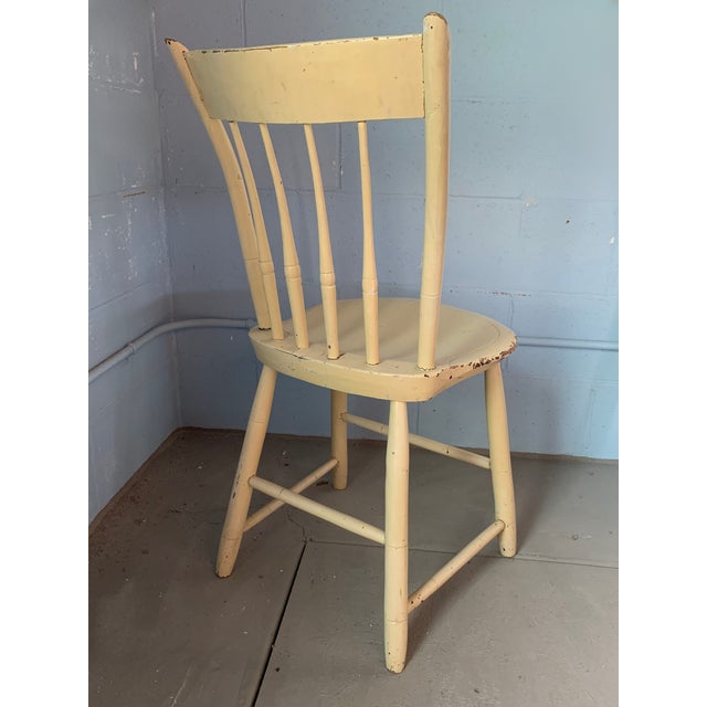 Farmhouse Antique 19th-Century American Primitive Spindle-Back Side Chair For Sale - Image 3 of 9