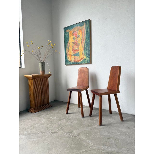 Brutalist Oak Chairs, 1950s, Set of 2 For Sale - Image 12 of 18