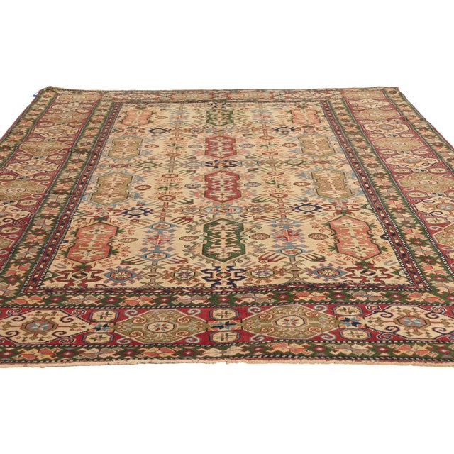 Tribal Vintage Turkish Oushak Rug, 05'06 X 06'09 For Sale - Image 3 of 10