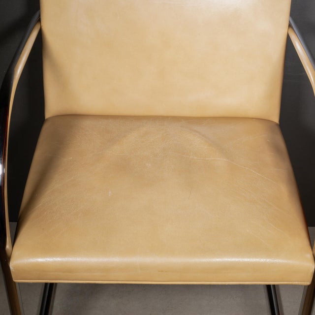 Knoll Tubular Brno Leather Dining Armchairs c.1986 For Sale - Image 10 of 12