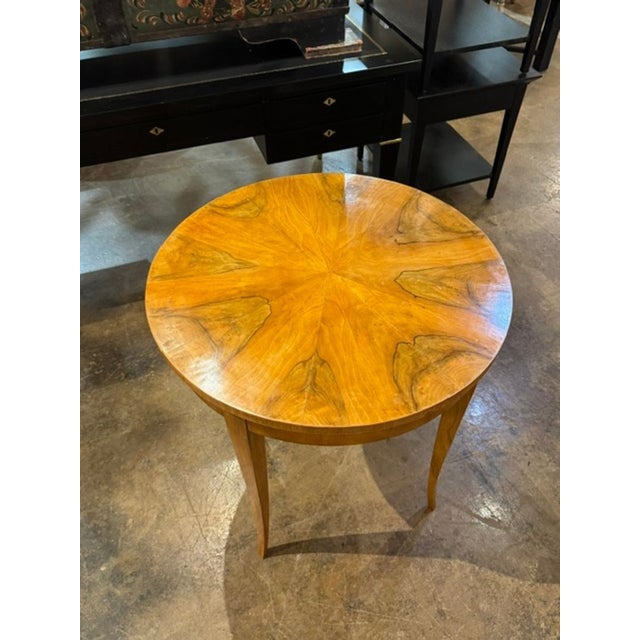 19th C. German Biedermeier Walnut Table For Sale - Image 4 of 6