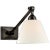 Alexa Hampton for Visual Comfort Signature Jane Single Library Wall Light in Gun Metal with Linen Shade For Sale