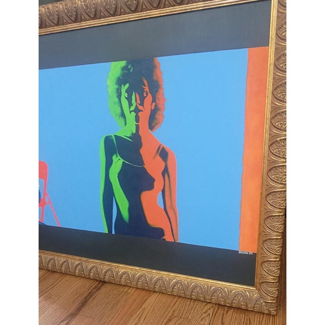 Large Contemporary Neon Art Oil on Canvas Painting 1980s Pop Art For Sale In Chicago - Image 6 of 11