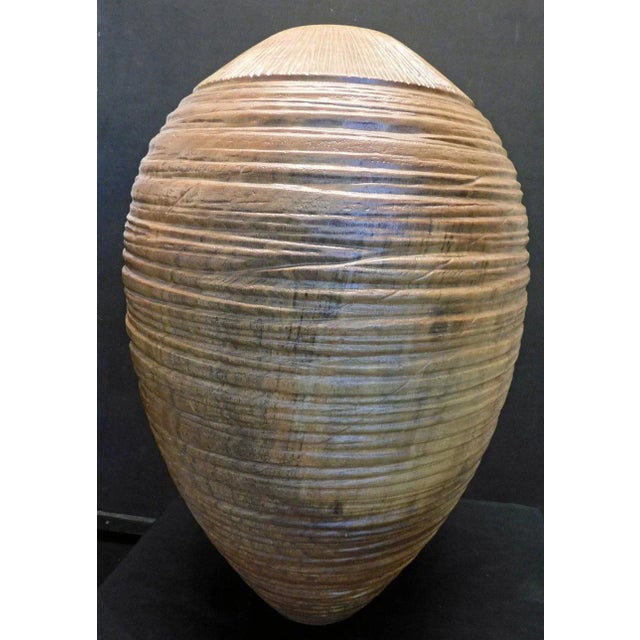 Brown Vintage Ted Knight "Amarada #4" Turned Wood Vase For Sale - Image 8 of 8