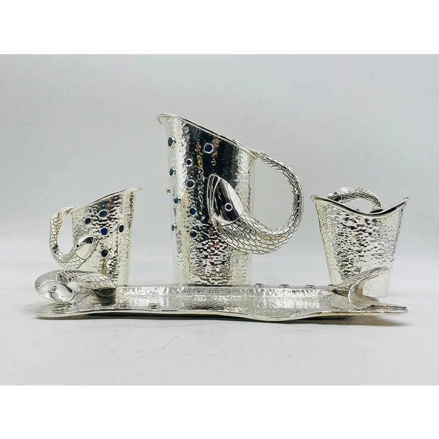 Exceptional and highly sculptural Emilia Castillo Taxco Mexican Modern silver plate tea service, a rare and complete...