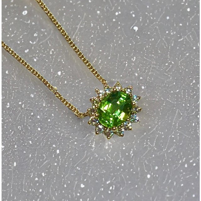 Natural Sapphire Diamond Halo Pendant With Chain 18" 14k YG 3.14 TCW Certified For Sale - Image 9 of 13