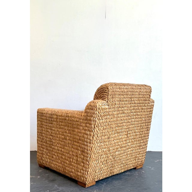 Vintage Ralph Lauren Woven Rattan Armchair For Sale - Image 12 of 15