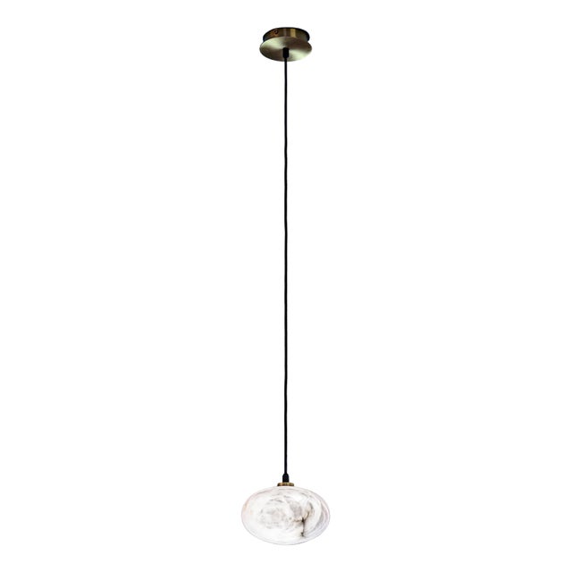 Oval Pendant Lamp by United Alabaster For Sale