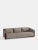 Taupe grey timber 4 seater sofa by kann design dimensions: d 104.5 x w 260 x h 75 cm. Materials: solid wood, elastic...