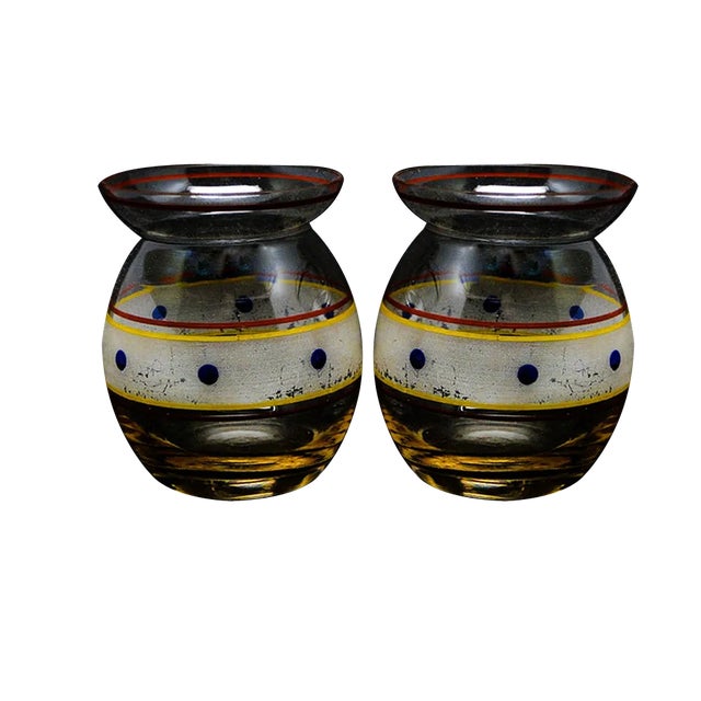 Pop-Art Vases from Hortensja Glassworks, Poland, 1950s, Set of 2 For Sale