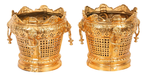 Antique Louis XIV Ormolu Jardinieres, 19th Century, Set of 2