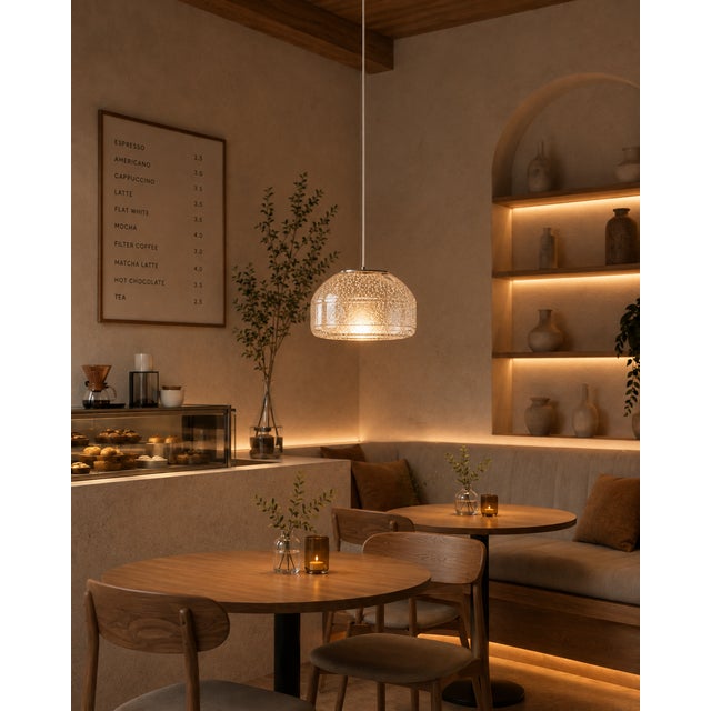 Contemporary Seeded Blown Glass Pendant Light by Artem Zakharchenko-Halytskyi For Sale - Image 3 of 5