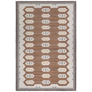 Flatweave Modern Rug In Gray With Scandinavian Pattern "Tally" For Sale