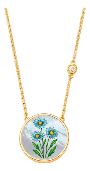 April Birth Month Flower Pendant - Daisy Flower Pendant