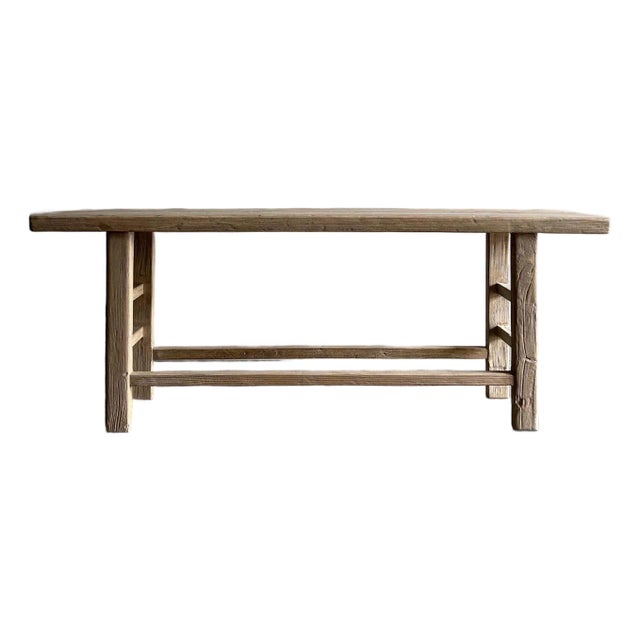 Reclaimed Natural Elm Wood Sofa Table For Sale