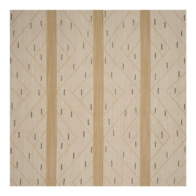 Schumacher Kapanga Embroidery Fabric In Oat For Sale