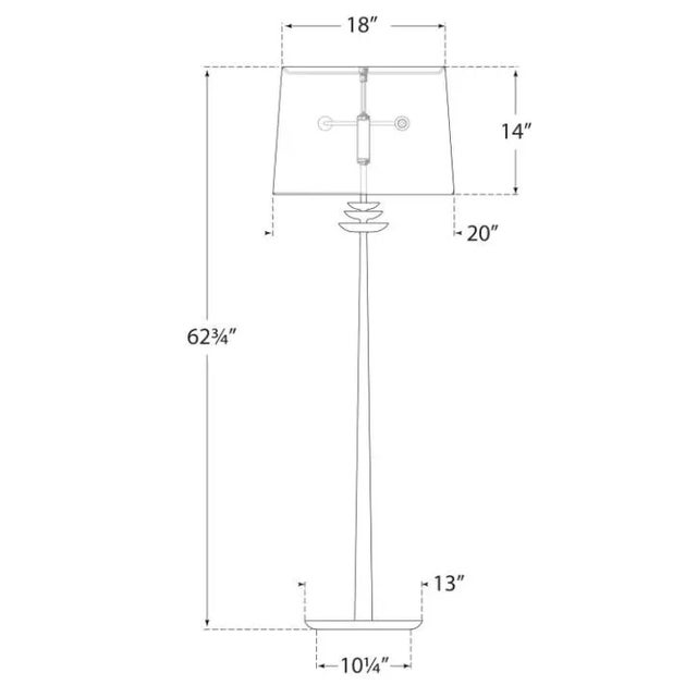 Transitional AERIN for Visual Comfort Signature Beaumont Floor Lamp in White with Linen Shade For Sale - Image 3 of 3