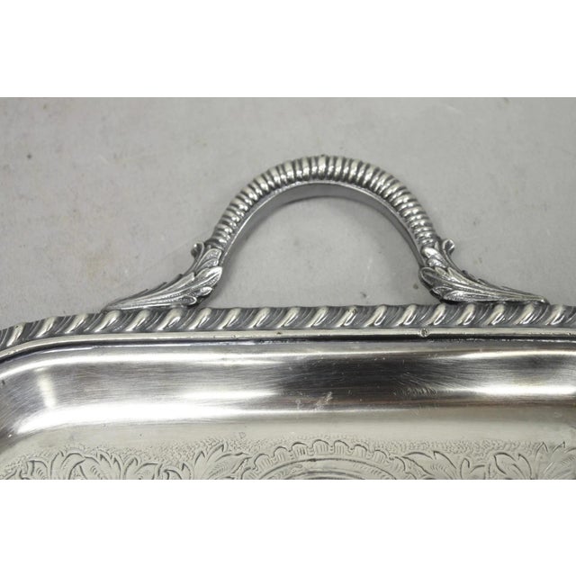 Vintage Black Starr & Gorham Silver Plated Narrow Serving Platter Bar Tray For Sale - Image 10 of 17