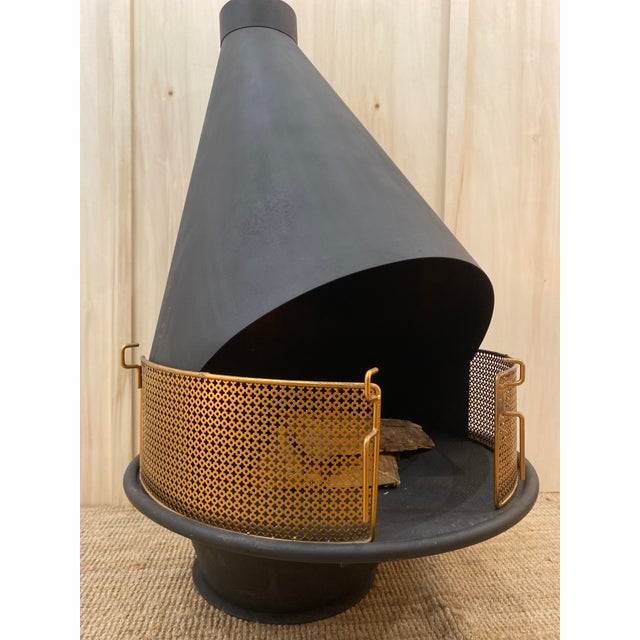 Mid-Century Modern Open Fireplace in Iron, 1970s For Sale - Image 3 of 10