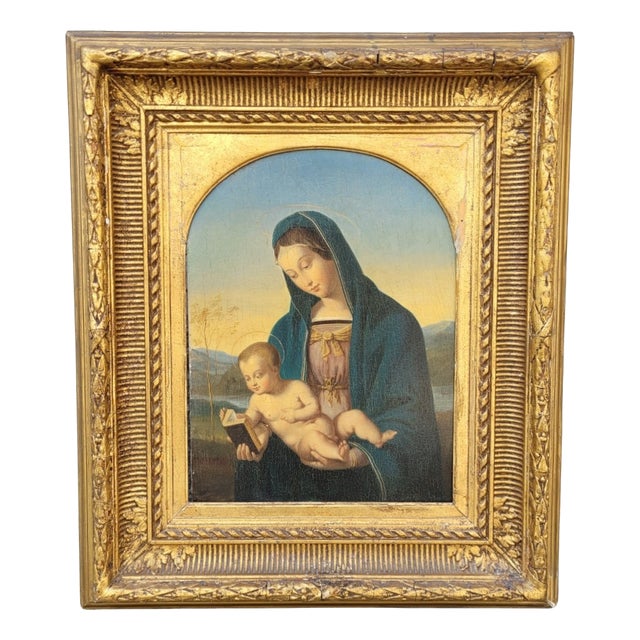 Follower of Rafael Sanzio, Madonna Connestabile, Italy, 1800s, Oil on Board, Framed For Sale