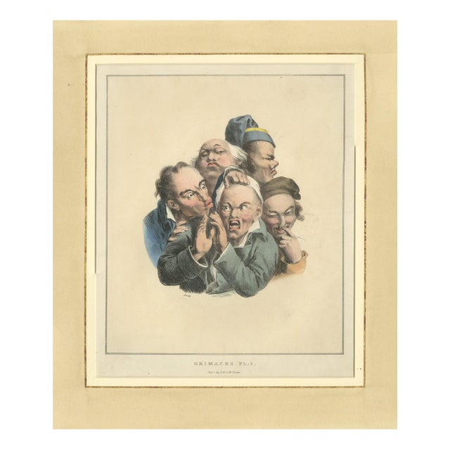 Louis-Léopold Boilly, Grimaces Plate 1, 1823, Lithograph For Sale
